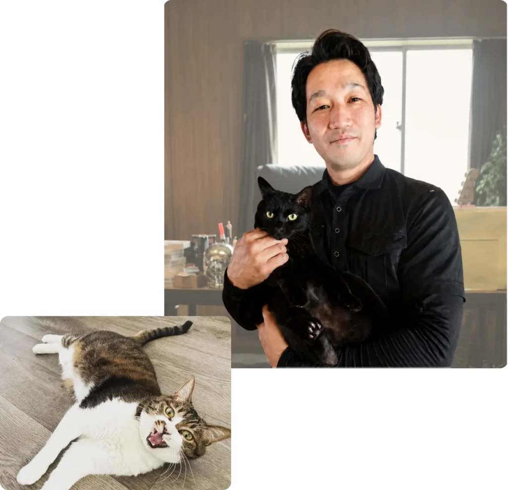代表と保護猫